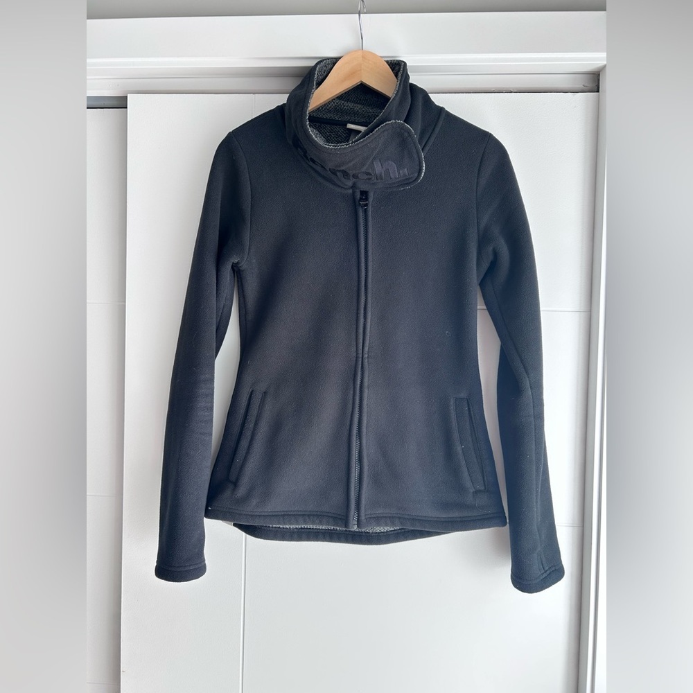 Bench Black Fleece Jacket with High Collar and Fitted Silhouette